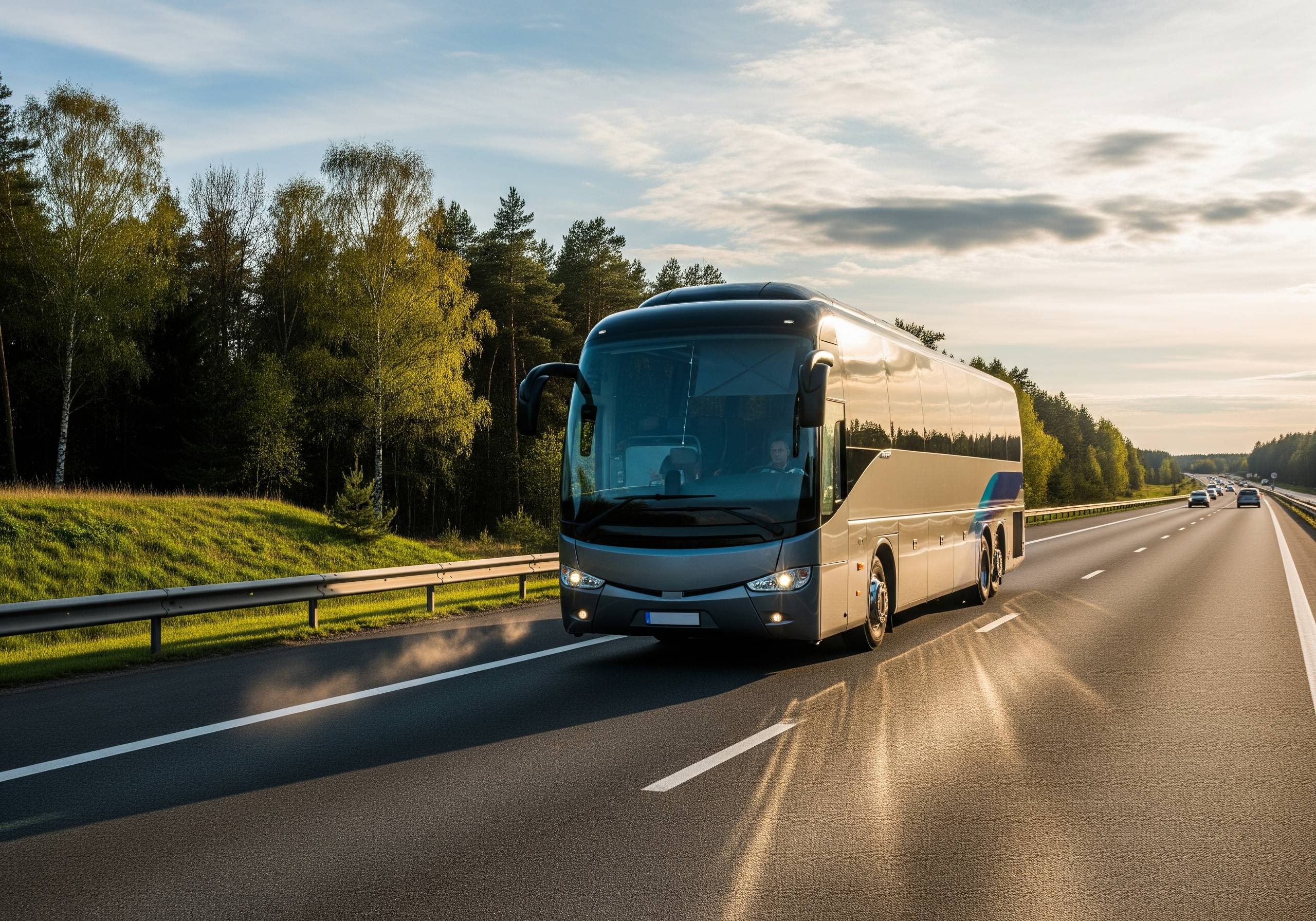 Onibus representando vantagens Financiamento de ônibus